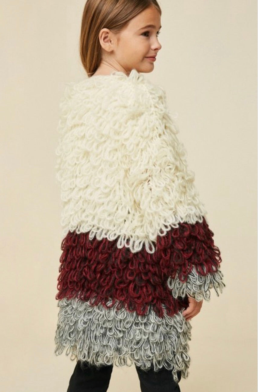 shaggy sweater knit coat